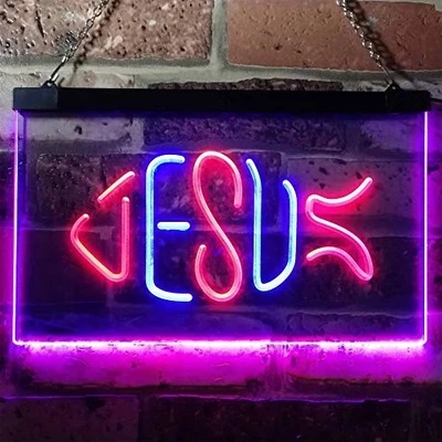 Jesus Fish Dual LED Neon Light Sign